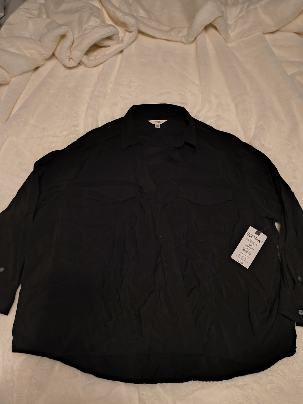 Womens Black Button-Up Shirt